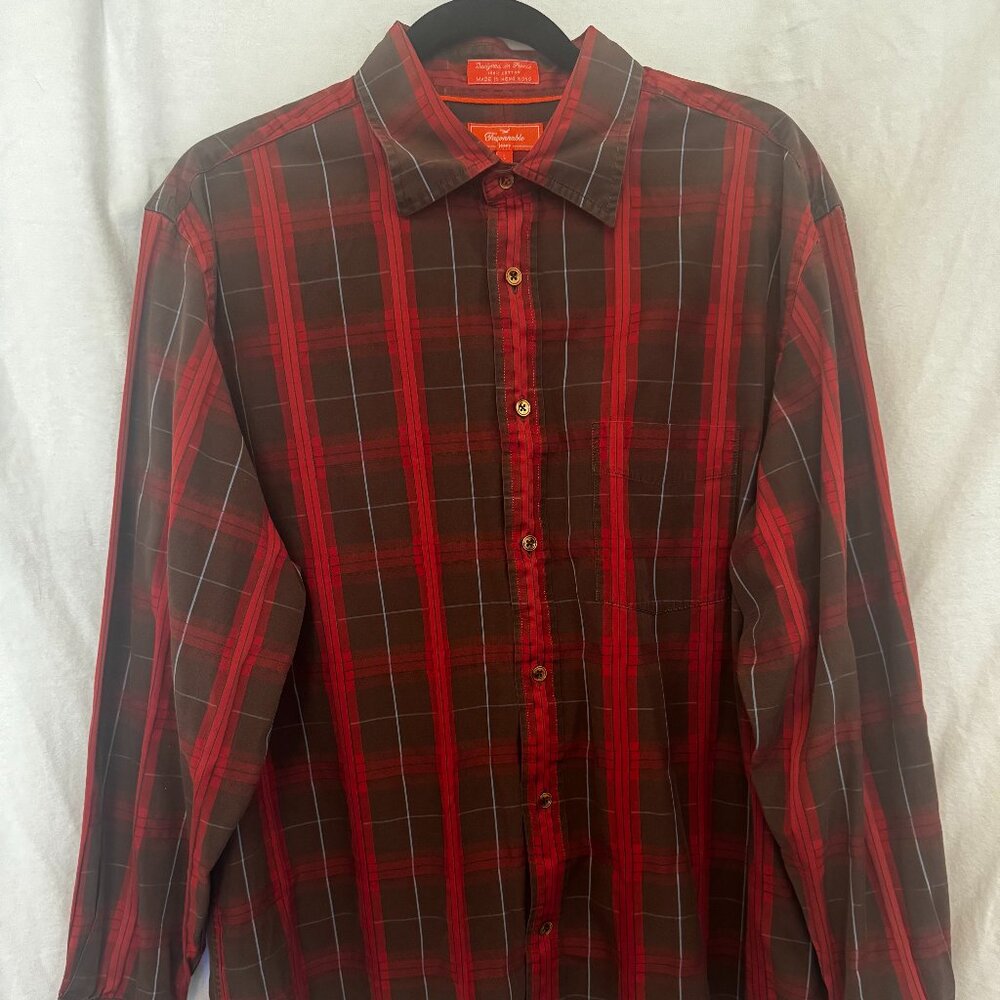 Facconable Large Plaid Long Sleeve Shirt